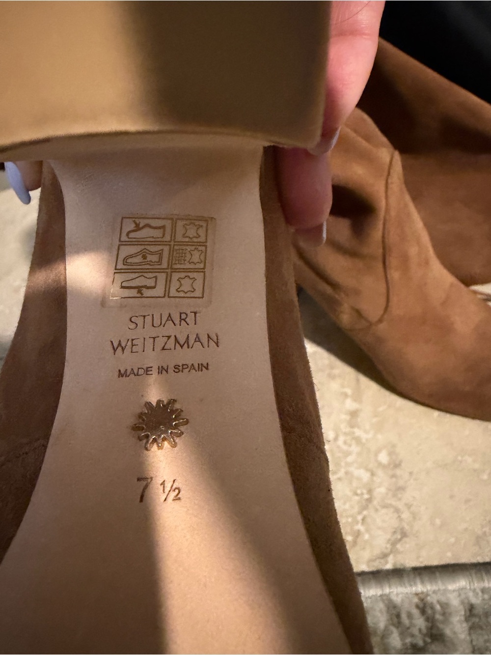 Stuart Weitzman Tieland Suede Over-The-Knee Boots - Walnut Brown - Size 7.5 US - Picture 8 of 12